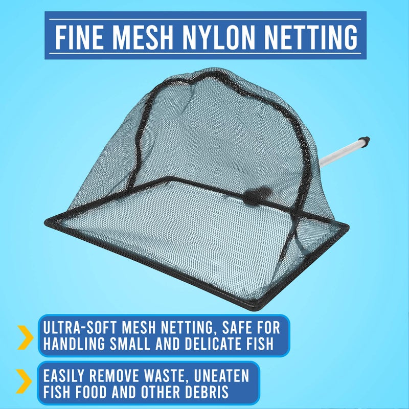 FISH PROS Fine Mesh Fish Tank Net with Long Handle â€“ Aquarium Fish Net with Extendable 24-inch Long Handle â€“ Fish Tank Aquarium Accessories - Image 4